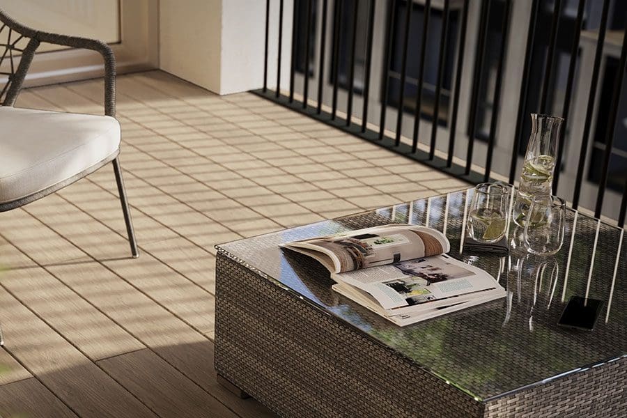 White Poplar Vitrified Composite Decking