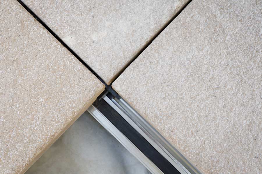 Oval Village rail system close-up