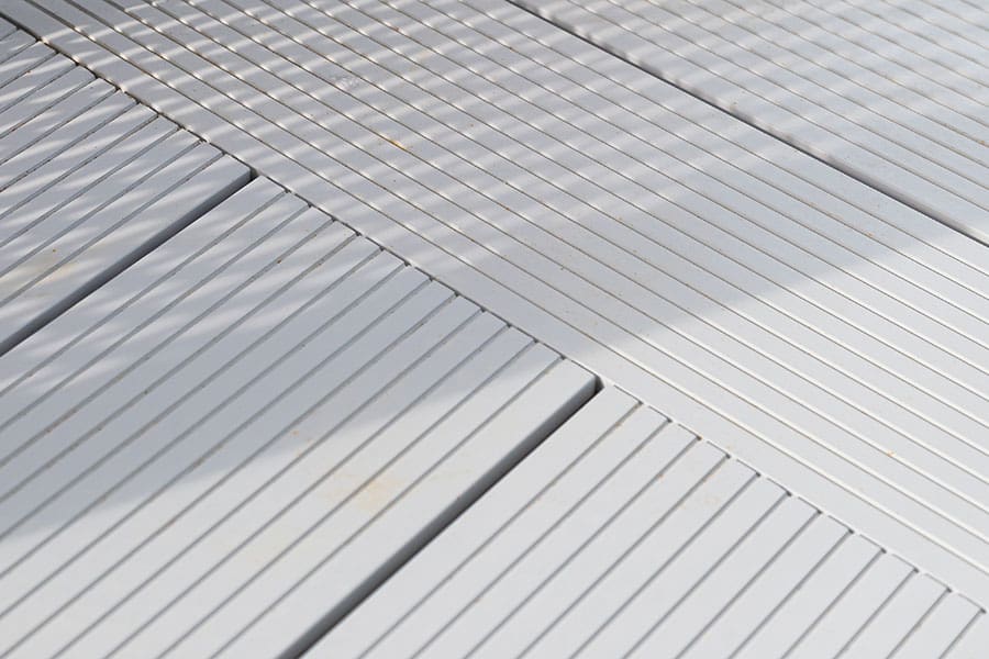 Aluminium decking close-up