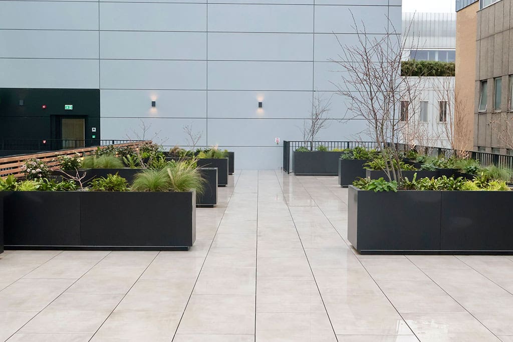 Roof terrace and planters
