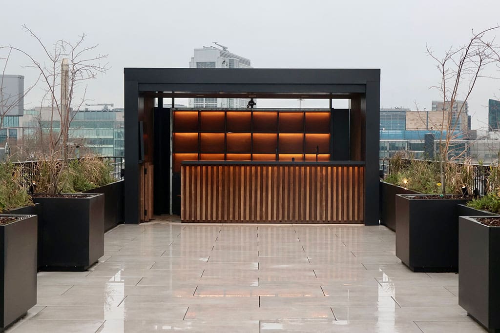 Bar on rooftop terrace