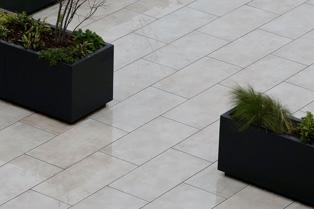 Terrace and planters from above