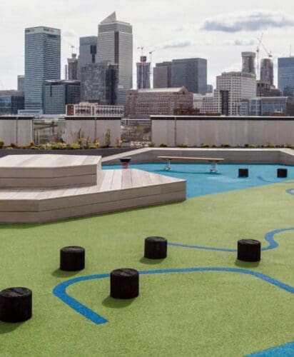 Wet Pour Rubber Crumb on roof terrace