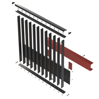 Linear Frame Balustrade System render