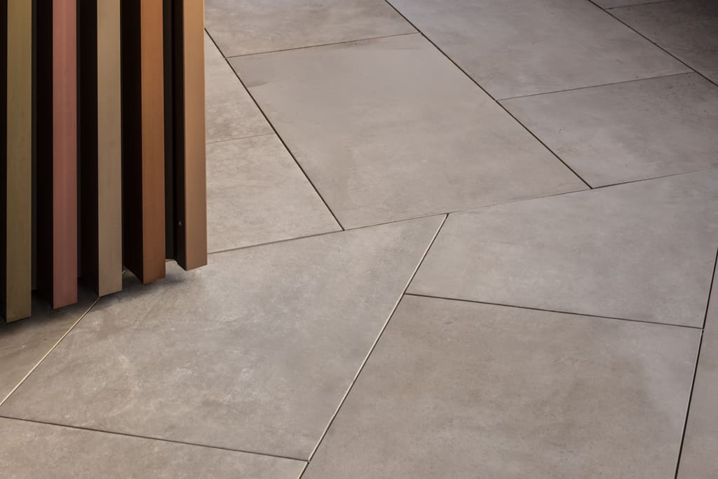 Paved roof terrace